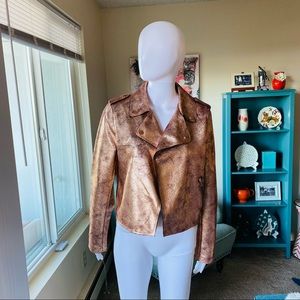 Anthropologie Bomber Style Lightweight Metallic Jacket